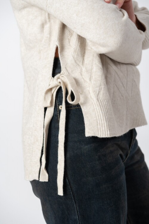Sweater Bow Beige