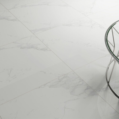Porcelanato Blanco Marmolado Pulido 84x84Cm piso pared GAMAS DE BLANCO