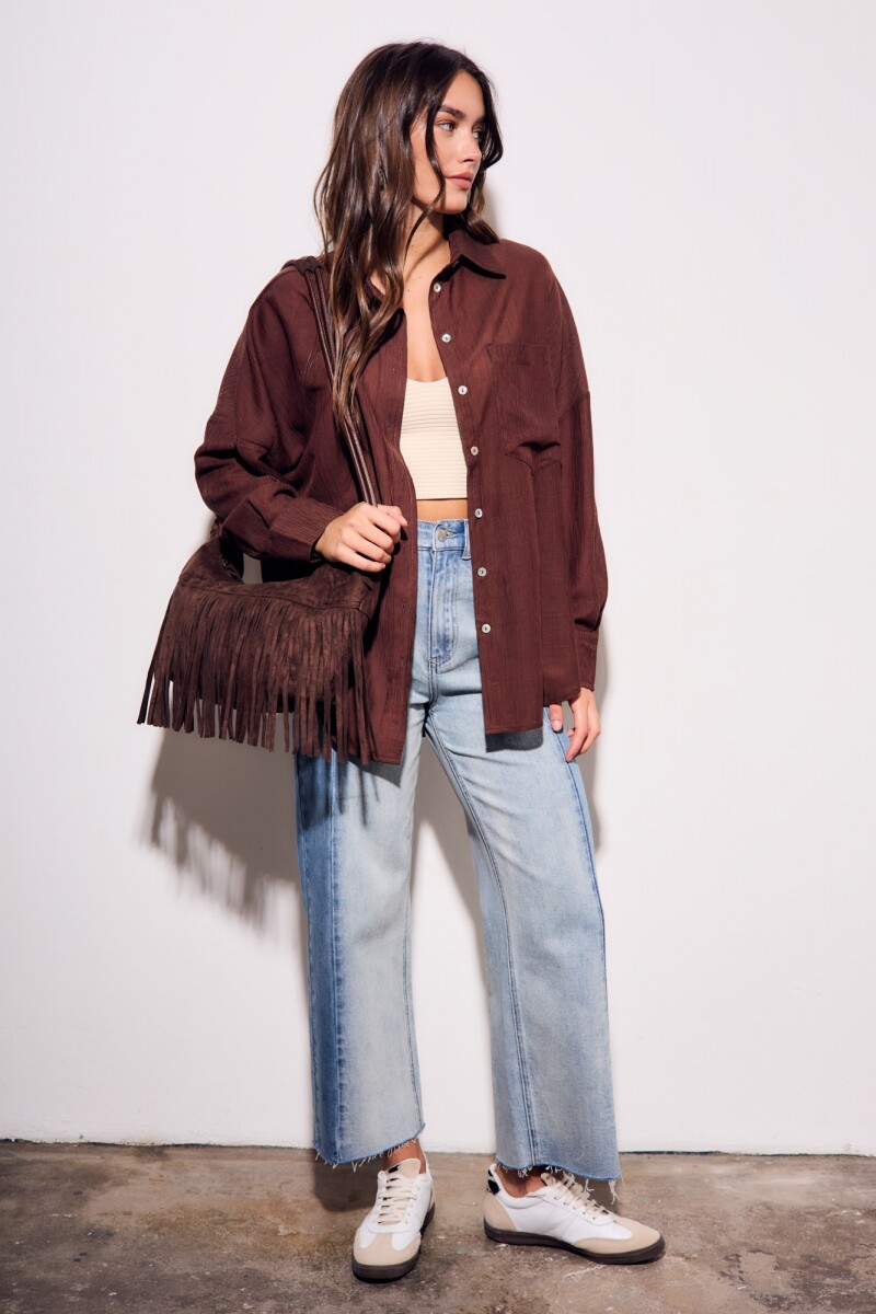 Camisa Tencel Chocolate