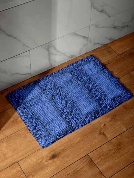 ALFOMBRA COMBINADA SHAGGY BLUE RECTANGULOS AZUL CLARO