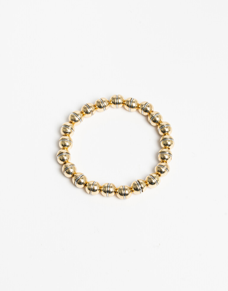 Pulseras Elásticas Metal Pulsera Elástica Bolones Biplating - Dorado