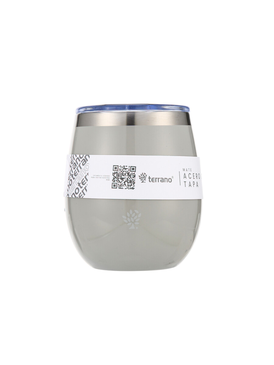 Mate Acero Inox. con Tapa Metalizado - Oliva 