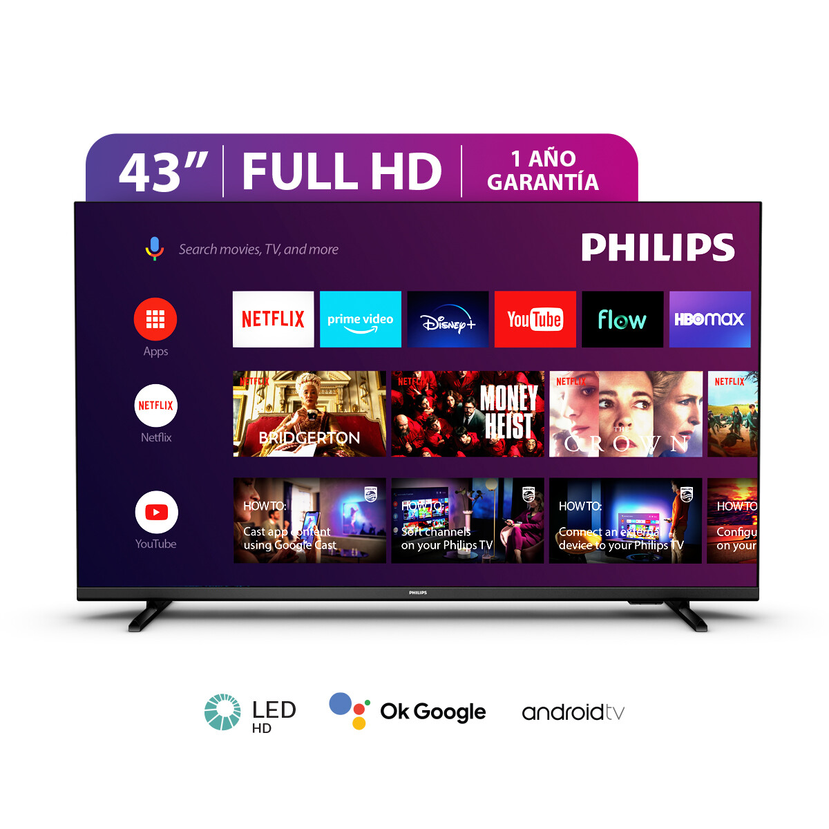 Smart Tv 43" Philips Android FULL HD 