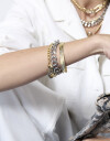 Pulseras Flexibles Strass Pulsera De Metal - Combinacion Bicolor