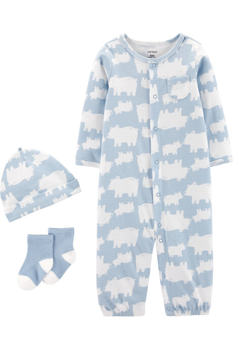 Pijama una pieza con medias y gorro de algodón 0