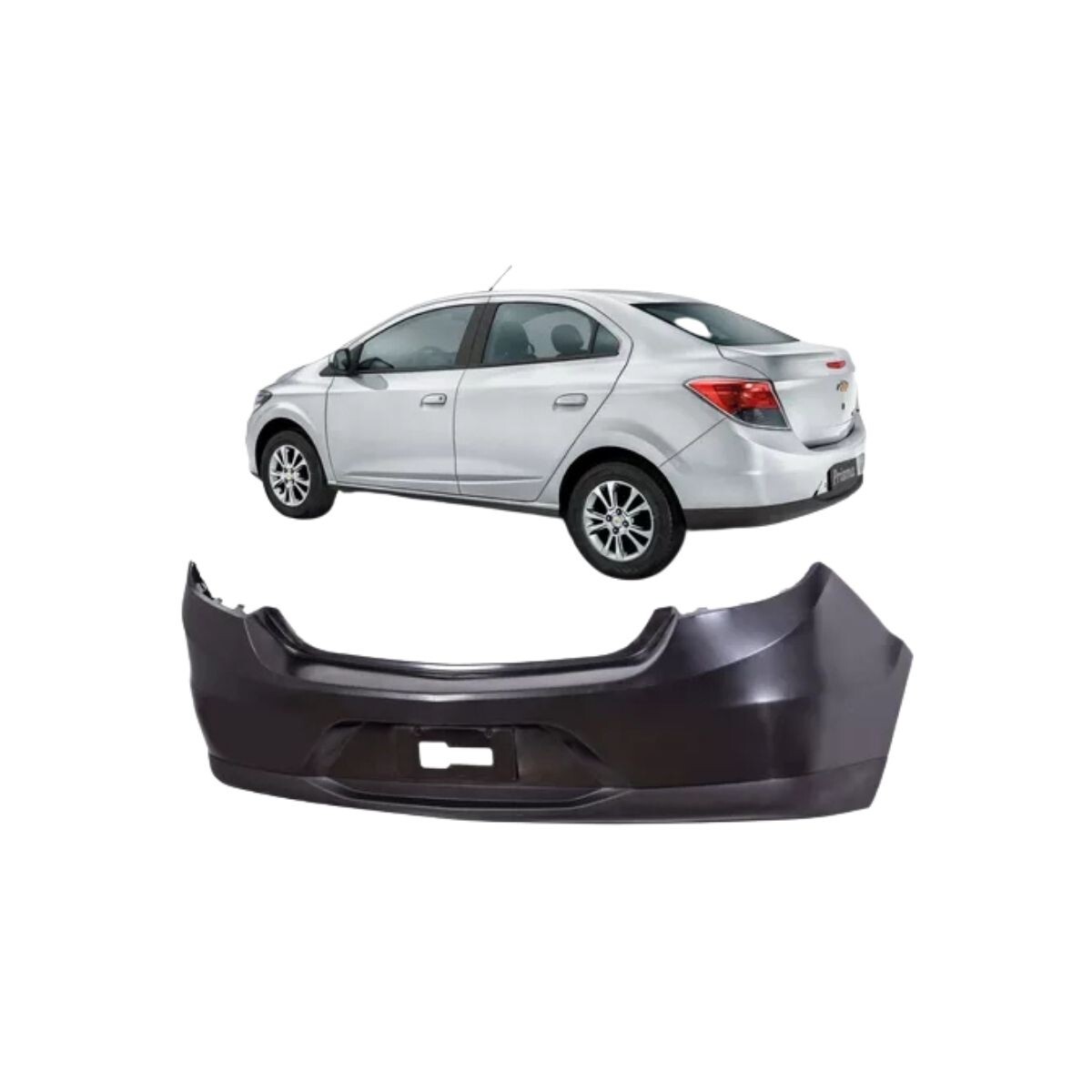 PARAGOLPE TRASERO NEGRO LISO 