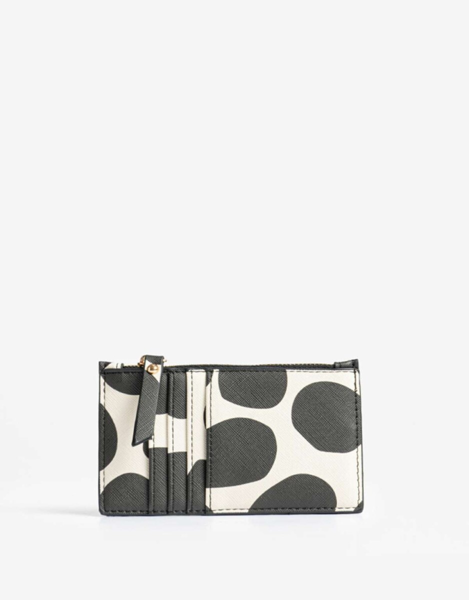 Tarjetero Con Cierre - Estampado Lunares 