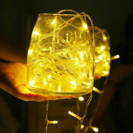 Guía Luces Navideñas 30mt Luz Led Cálida Exterior Guía Luces Navideñas 30mt Luz Led Cálida Exterior