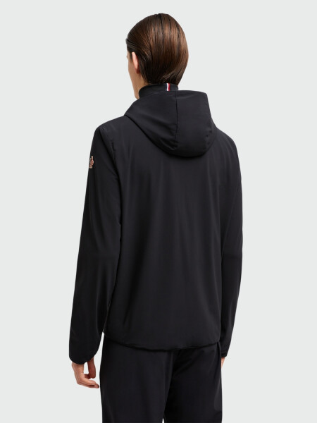 Moncler - Cardigan acolchado con relleno de plumas con capucha Negro
