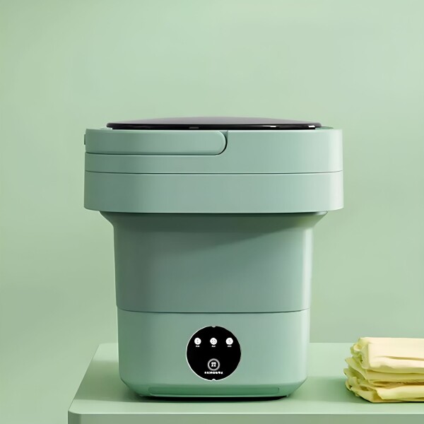 Mini Lavadora Marvo Portátil Plegable 9L Cesto Centrifugador Variante Color Verde