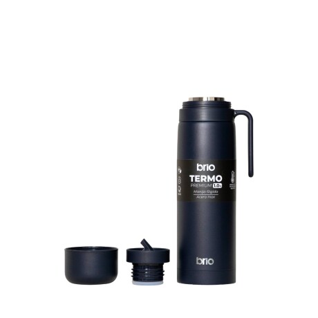 Termo brio premium 1 litro con pico cebador en acero inox Azul