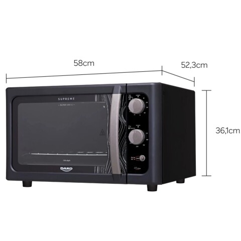 Horno Eléctrico Dako Supreme 44 litros Negro