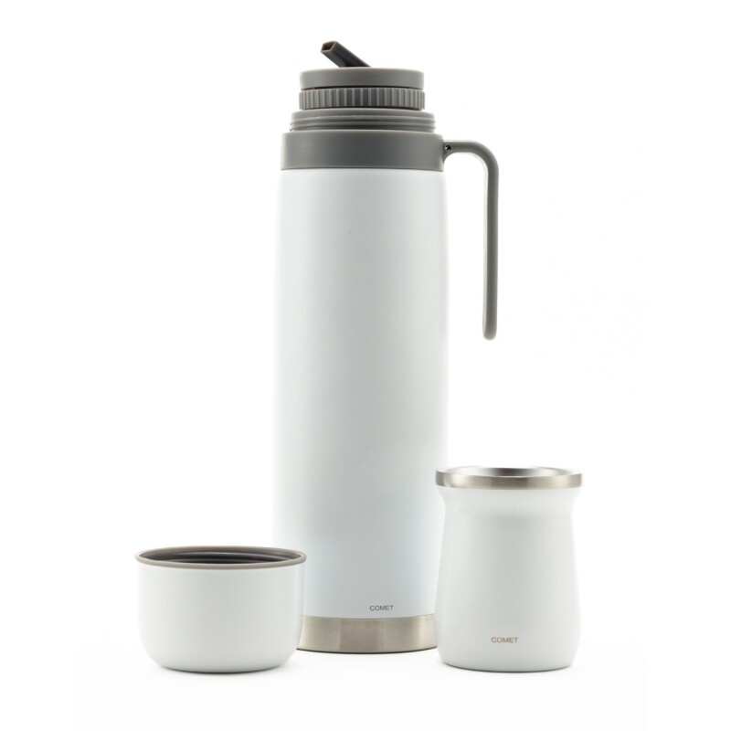 Set termo Comet Bologna 1 lt + Mate de 160 ml Blanco
