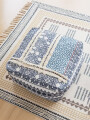 PUFF CUADRADO TEXTIL ETNICO AZUL AZUL