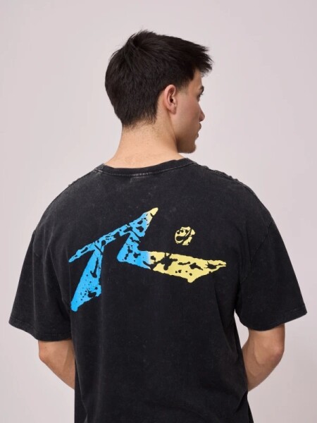 T-SHIRT RUSTY TECHNICOLOUR NEGRO