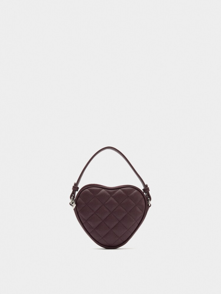 Mini Bolso De Mano Corazón burdeos