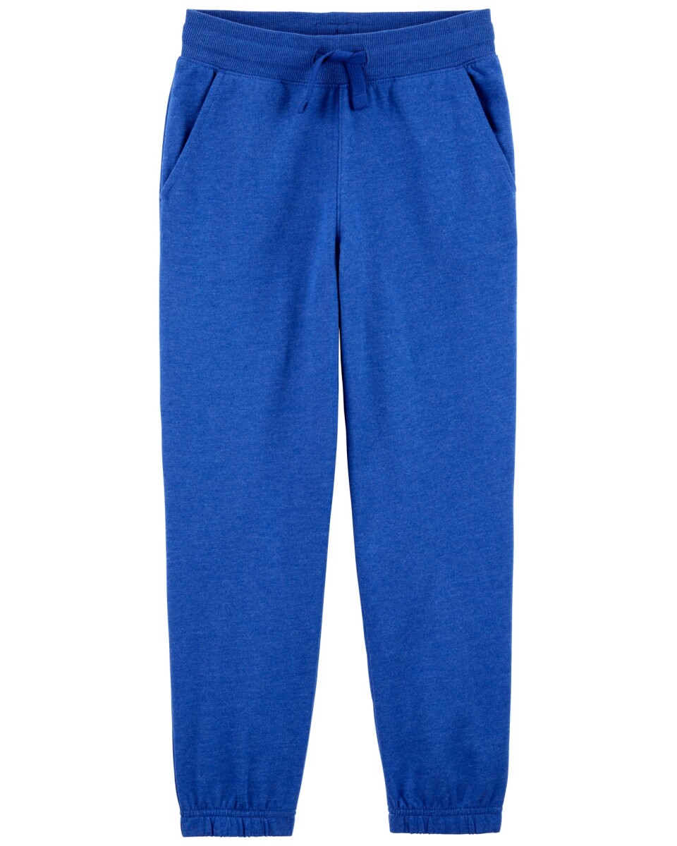 Pantalón deportivo de algodón, con logo, azul. Talles 6-14 