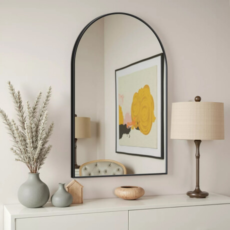 Espejo arco de pared Negro