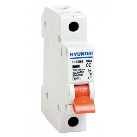Llave térmica HIBD63-N din 1P 63A 6kA HY1563
