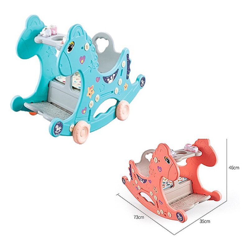 MECEDORA** Infantil 3 en 1 -Caballo- Celeste/Rosa-7579- JU54 Sin color