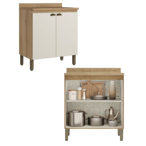 COCINA MODULADA 2,71 MT CAPUCCINO/OFF WHITE - FINESSE COCINA MODULADA 2,71 MT CAPUCCINO/OFF WHITE - FINESSE