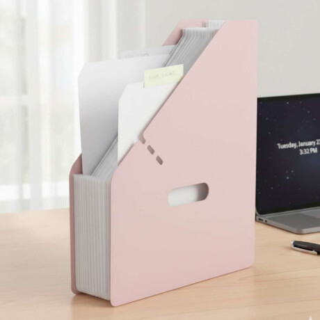 Organizador archivador para papeles colores pastel Rosado