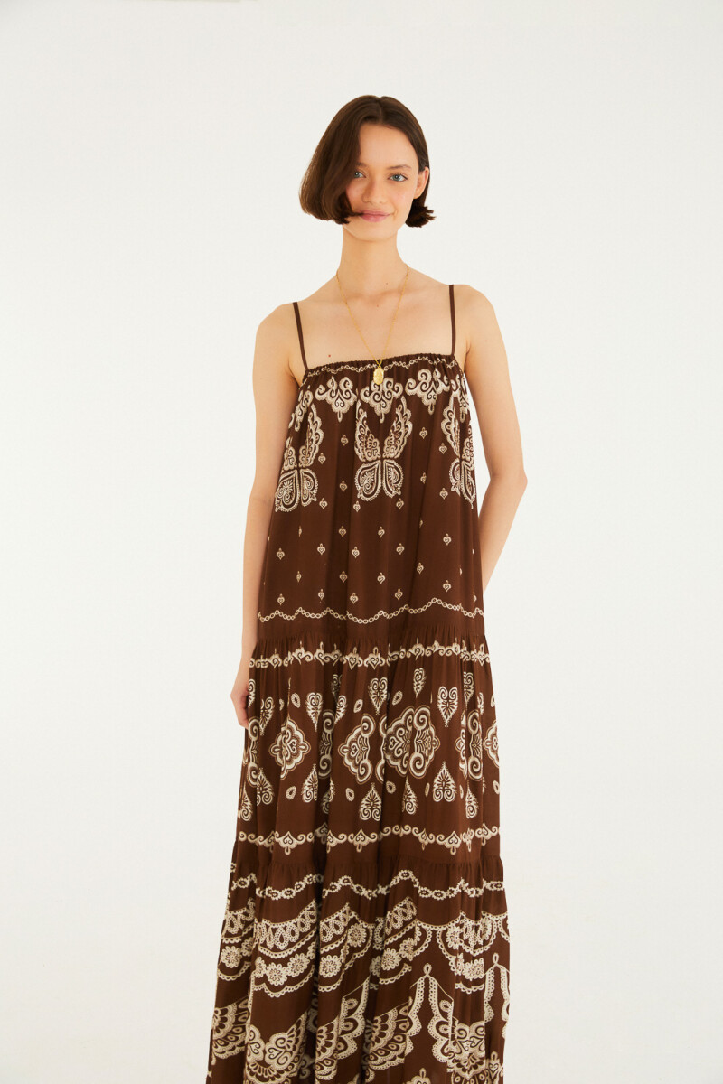VESTIDO LARGO Marron