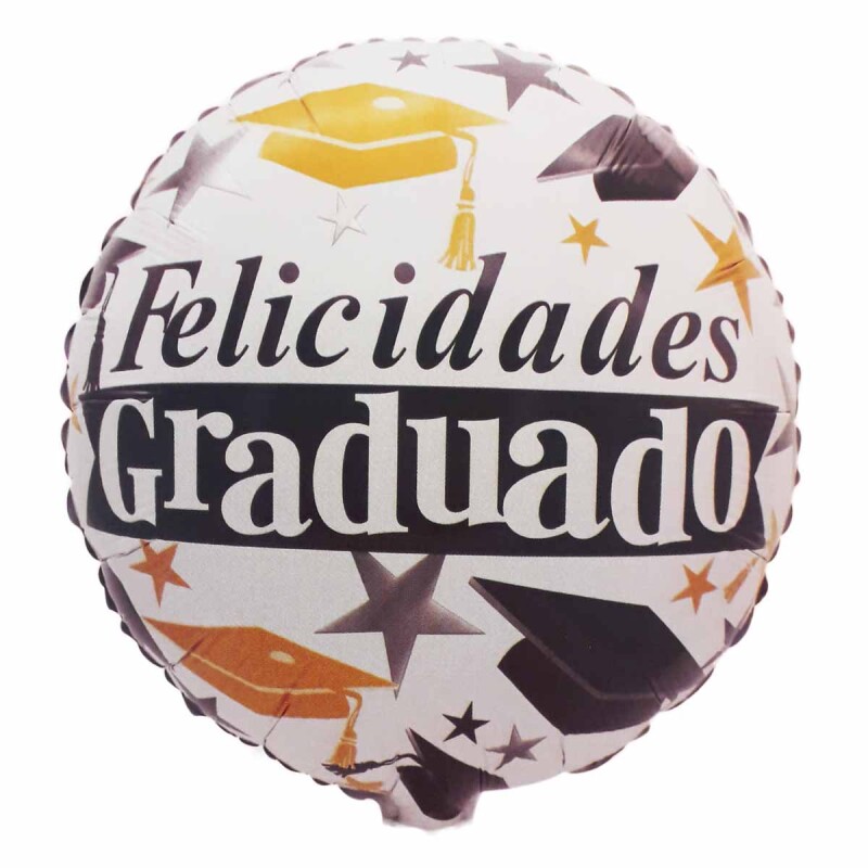 Globo Felicidades Graduado negro-dorado helio Globo Felicidades Graduado negro-dorado helio