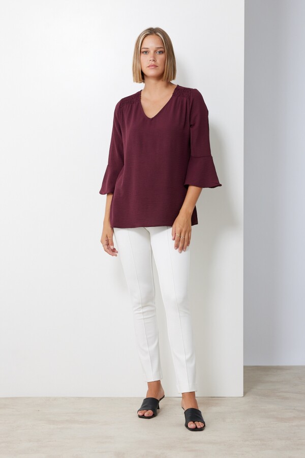 Blusa Frunces BORDEAUX