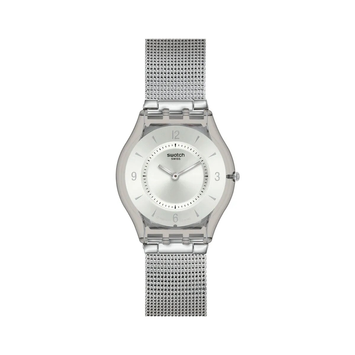 Reloj Swatch Metal Knit Ss08m100m Para Mujer En Acero 