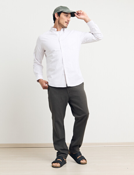 012584 CAMISA HARRY Beige/blanco