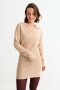 Vestido tejido cuello polo BEIGE