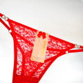 Tanga Colaless Ajustable De Encaje Rojo