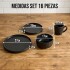 Juego De Vajilla Set Completo de 16 Piezas Lujan Ceramica Moderno IMBACK Color Negro Juego De Vajilla Set Completo de 16 Piezas Lujan Ceramica Moderno IMBACK Color Negro