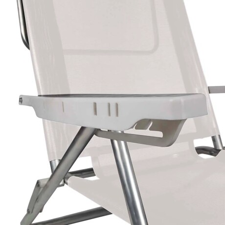 Reposera Silla Reclinable 6 Posiciones Aluminio Mor Summer Blanco