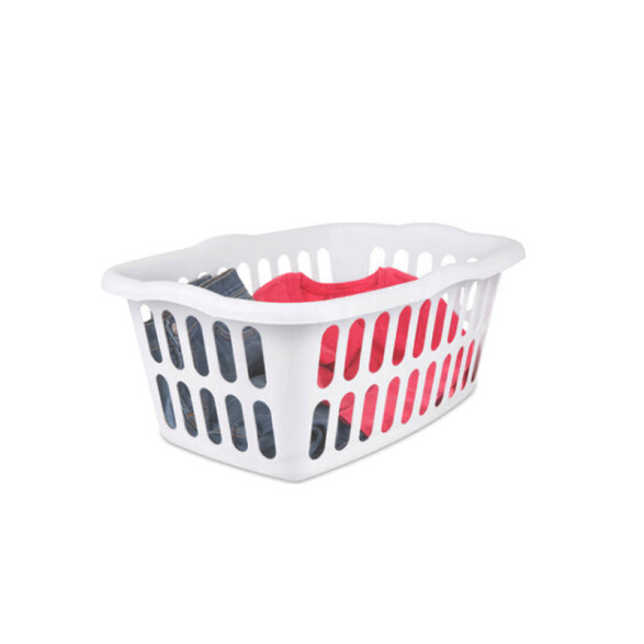 Cesta plástica blanca / verde agua para ropa TV0216