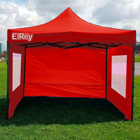 Gazebo 2.5x2.5mt Toldo Uv30 Imperm+1 Pared+2 Ventana Rojo