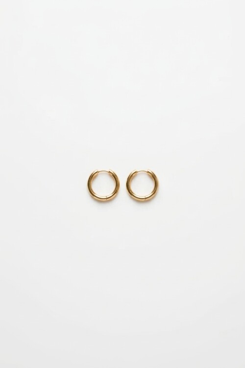 Aros acero grueso small dorado