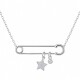 Cadena y colgante en plata con cubic zirconias estrellita Cadena y colgante en plata con cubic zirconias estrellita