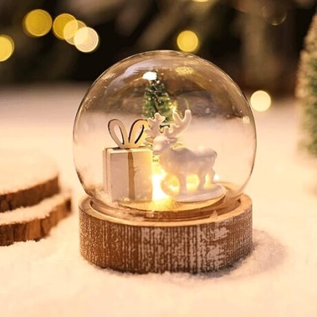 Esfera Navideña De Cristal Ciervo Blanco