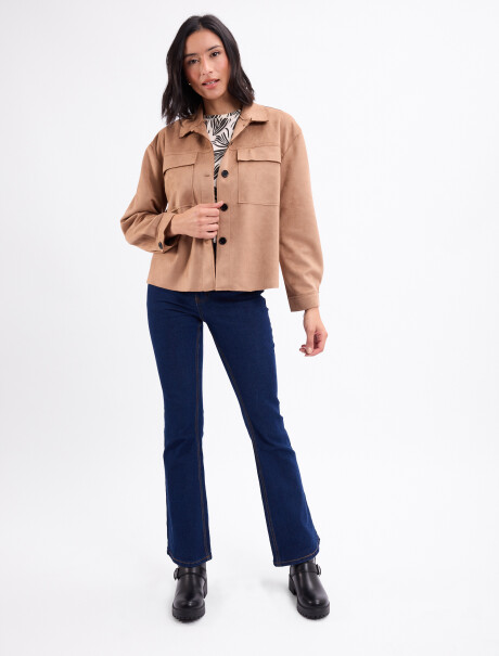 Chaqueta suede beige