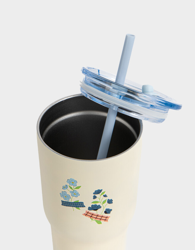 Artículos cocina Vaso De Acero Inoxidable De 600 Ml Estampado Con Sorbete - Blanco Crudo