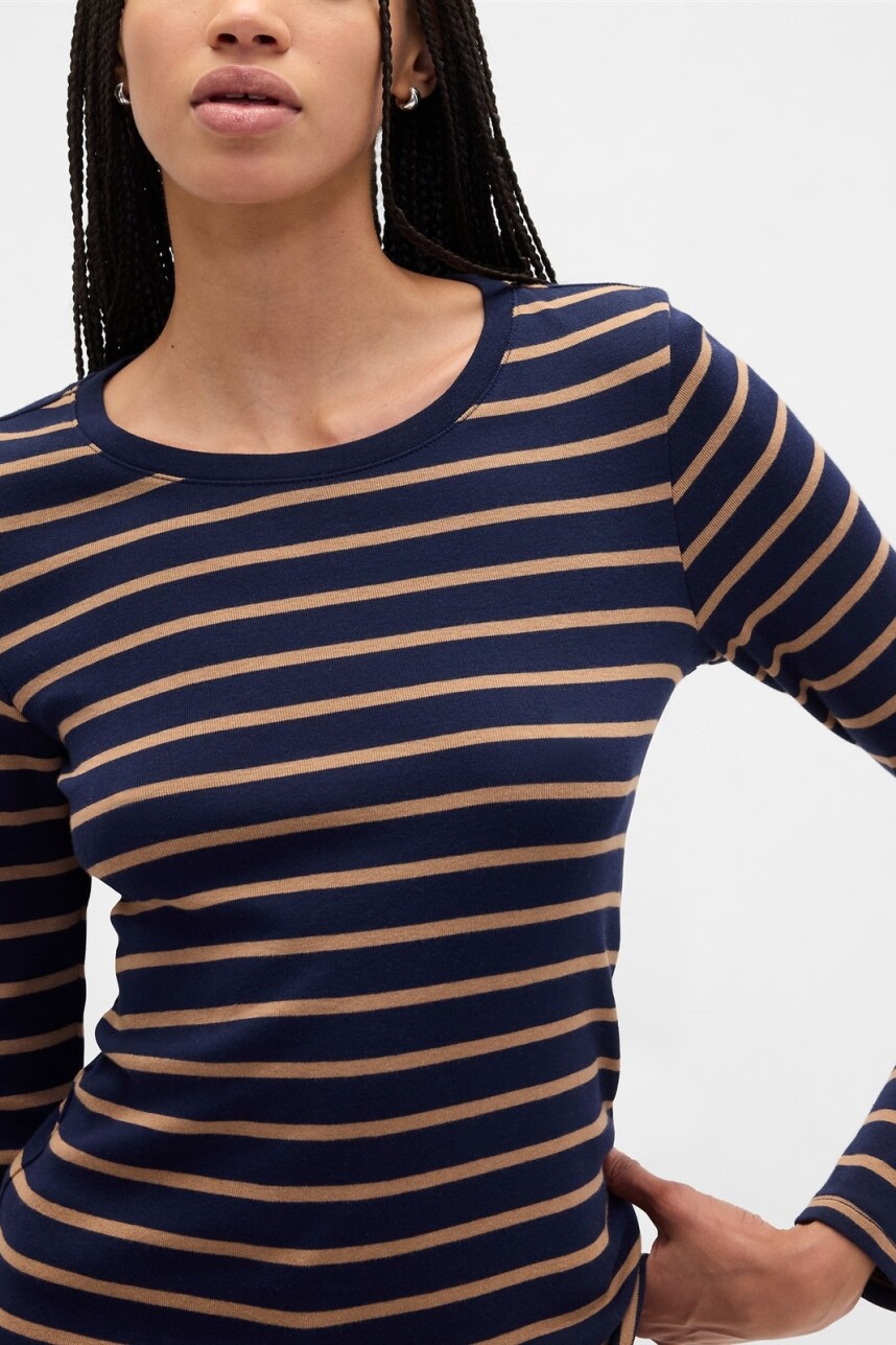 Remera A Rayas Mujer Navy Stripe