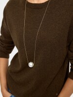 Collar Largo Con Perla blanco