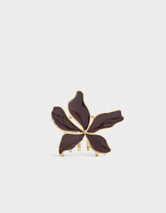 Broche Con flores Broche Con Flores - Marron Chocolate