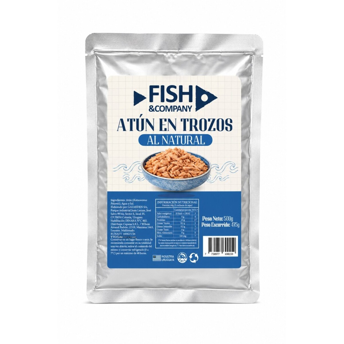 ATUN FISH COMPANY AL NATURAL POUCH X 500 GRS 