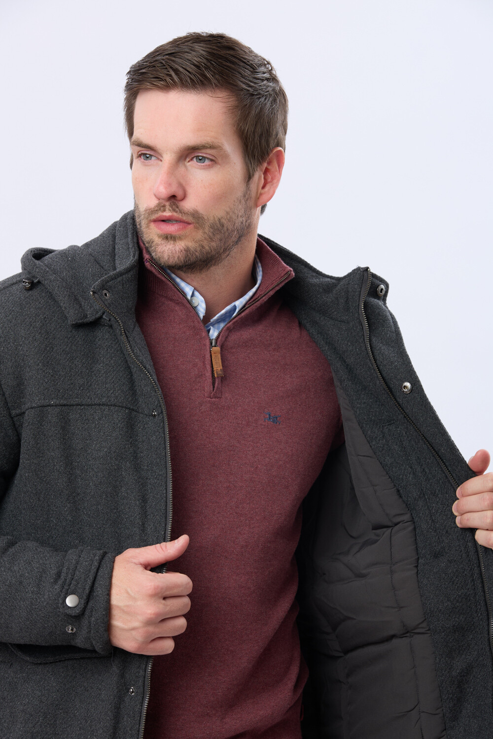 SACO DE PAÑO CON CAPUCHA Gris