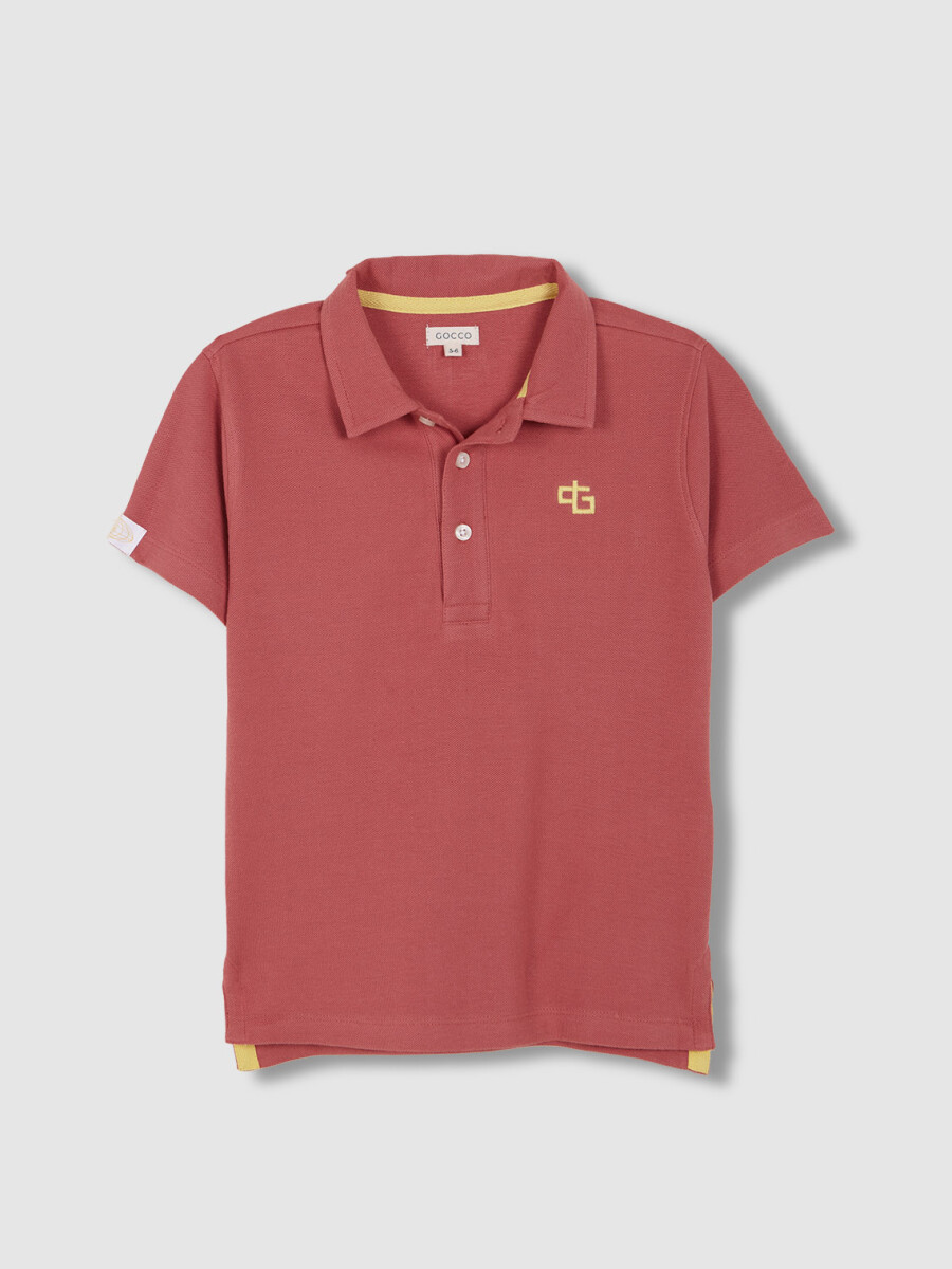 Polo Detalles Contraste Rosa