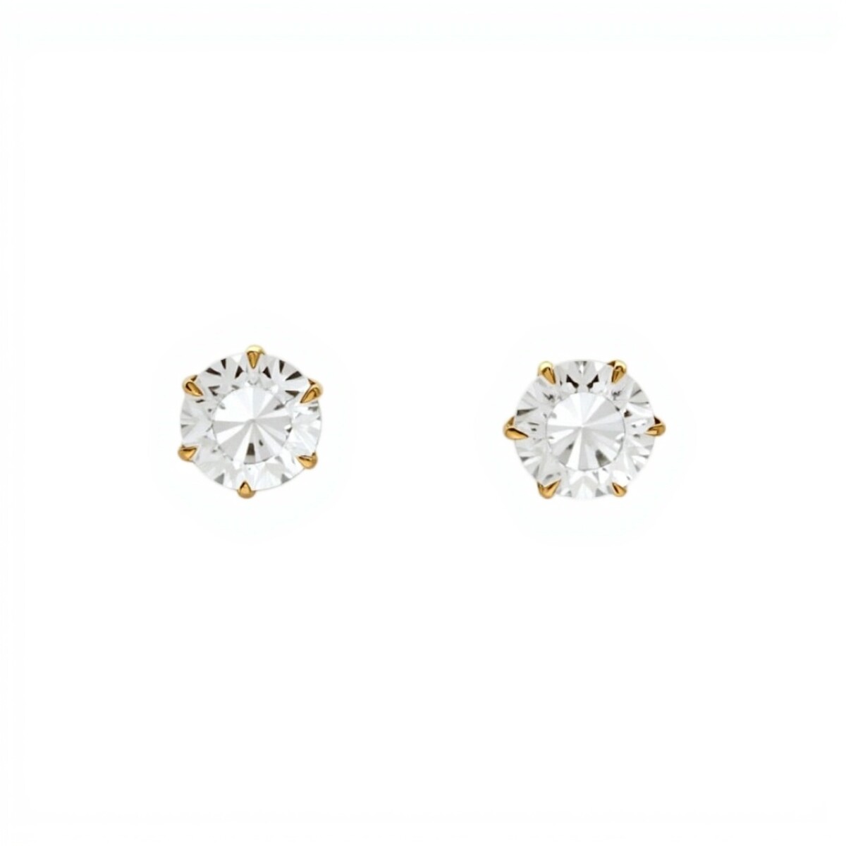 Caravanas Solitario oro- Oro bajo - Zirconia - CA8185 - conpiedra 