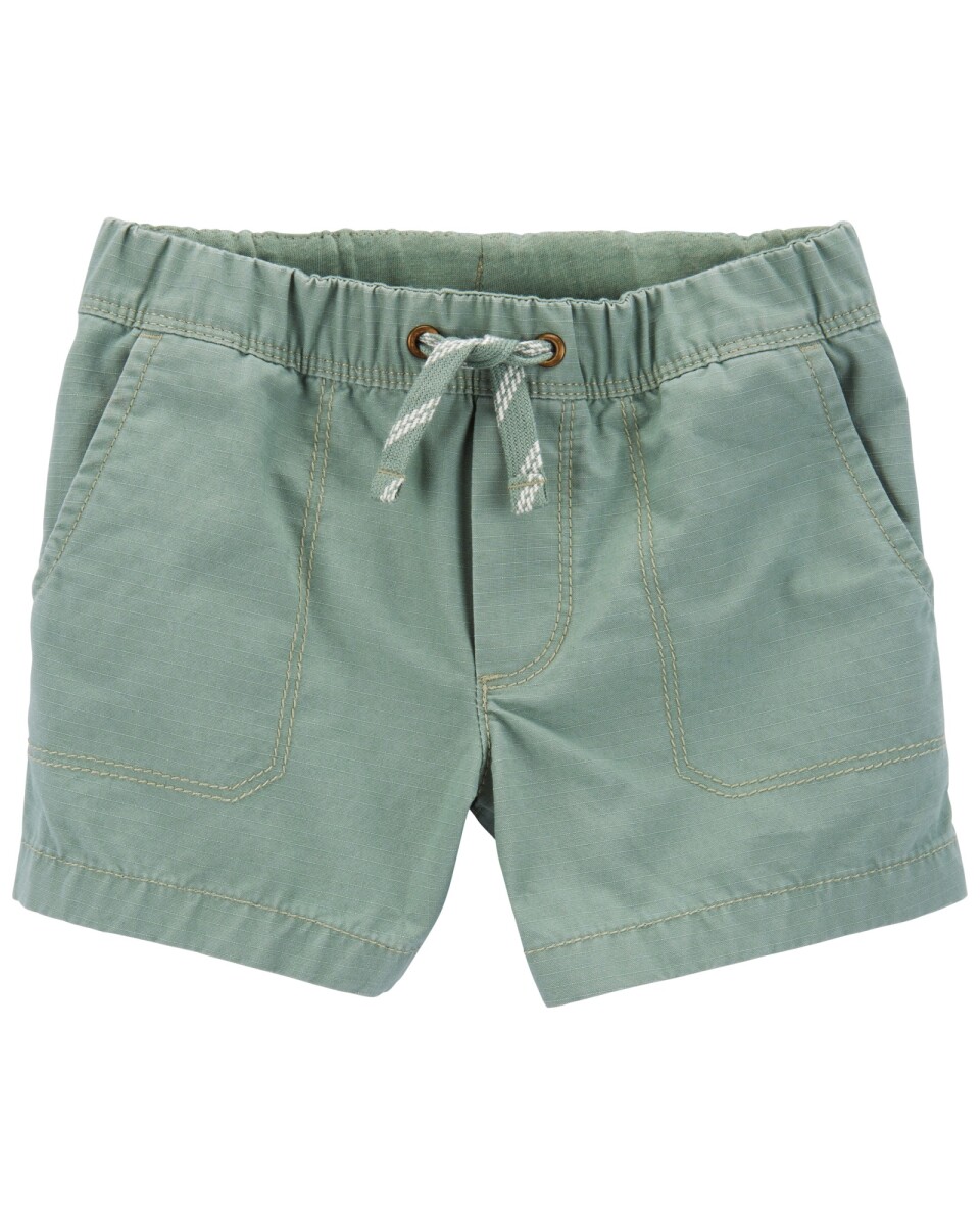 Short de lona, con cordón, verde 